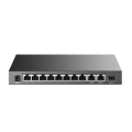 TP-Link TL-SL1311P / Неуправляемый PoE-коммутатор (8 портов PoE+ 10/100 Мбит/с, 2 гигабитных порта без РоЕ и 1 слот SFP)