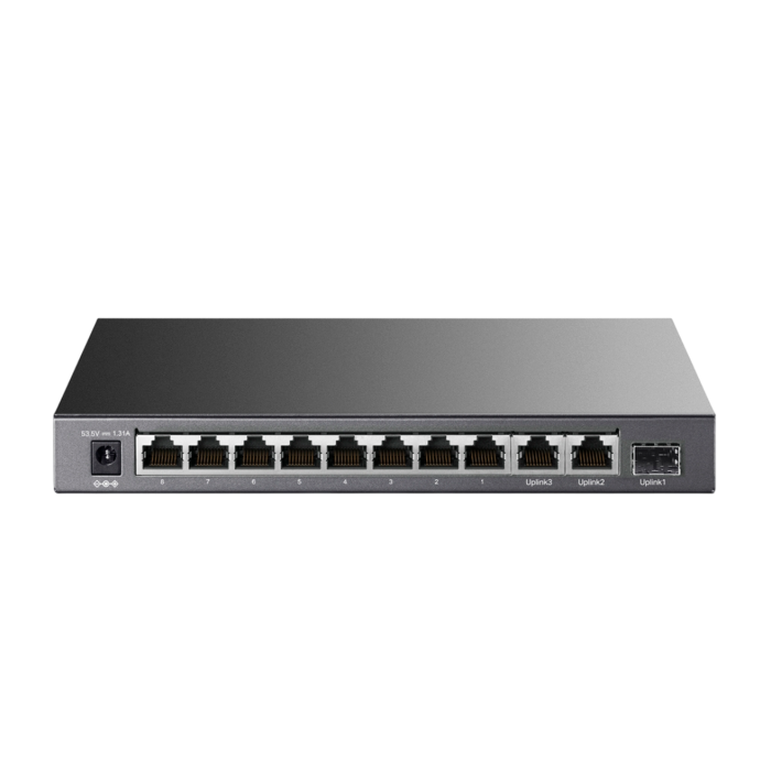 TP-Link TL-SL1311P / Неуправляемый PoE-коммутатор (8 портов PoE+ 10/100 Мбит/с, 2 гигабитных порта без РоЕ и 1 слот SFP)