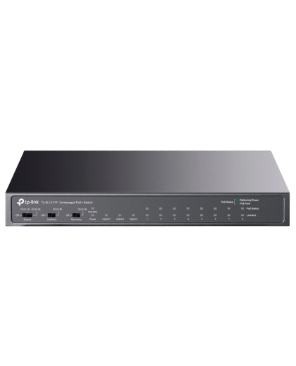 TP-Link TL-SL1311P / Неуправляемый PoE-коммутатор (8 портов PoE+ 10/100 Мбит/с, 2 гигабитных порта без РоЕ и 1 слот SFP)