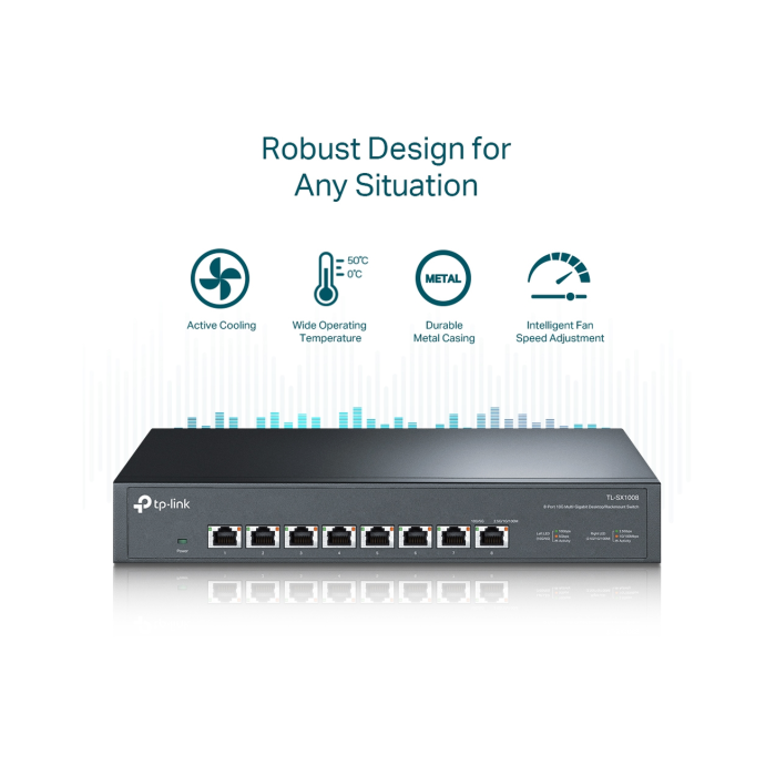 TP-Link TL-SX1008 / Неуправляемый 10-гигигабитный (10G) 8-портовый коммутатор