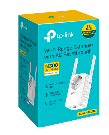 TP-Link TL-WA860RE / N300 Усилитель сигнала Wi-Fi со встроенной розеткой