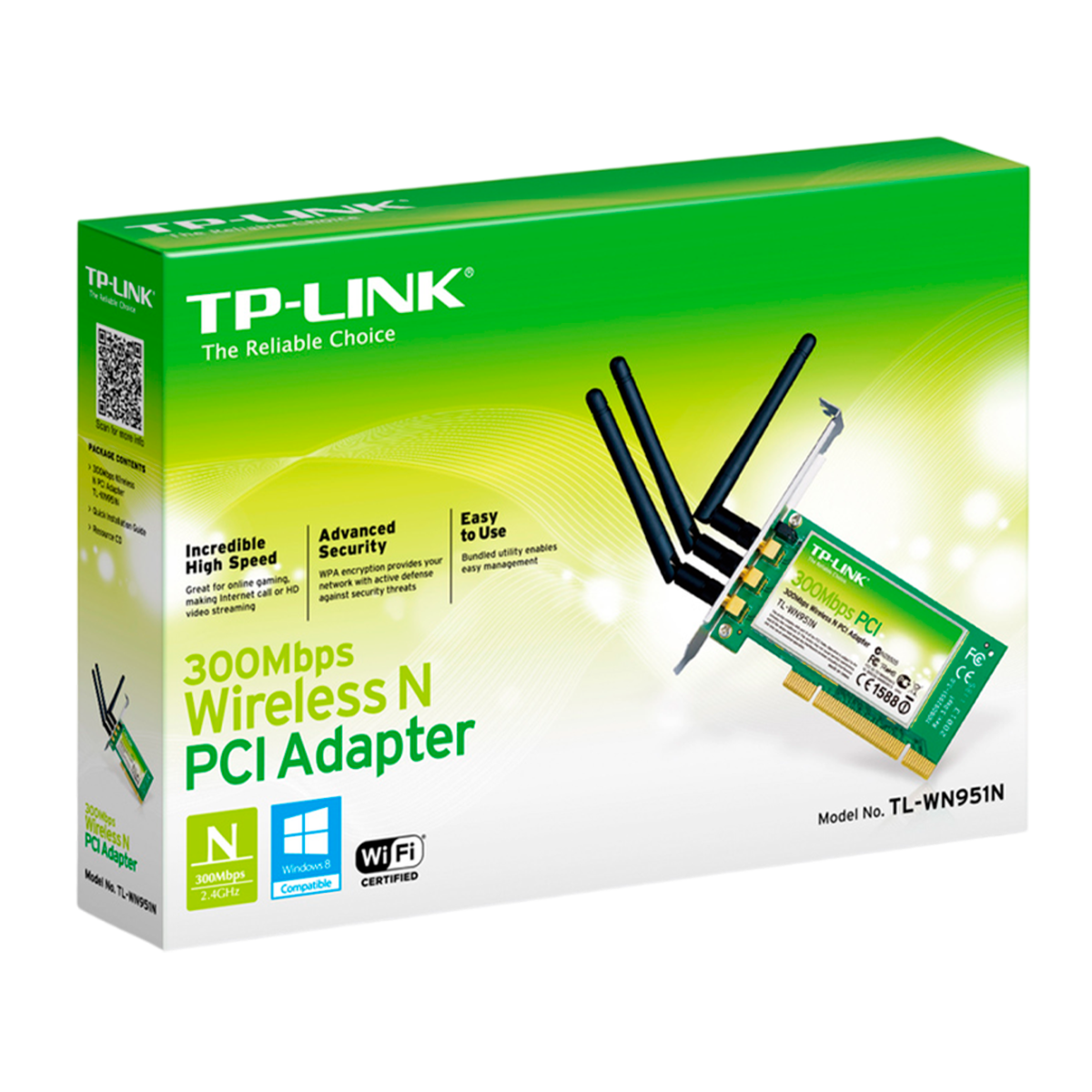 TP-Link TL-WN951N / Беспроводной сетевой адаптер на базе шины PCI 300 Мбит/с