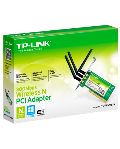 TP-Link TL-WN951N / Беспроводной сетевой адаптер на базе шины PCI 300 Мбит/с