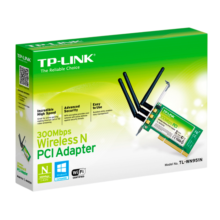TP-Link TL-WN951N / Беспроводной сетевой адаптер на базе шины PCI 300 Мбит/с