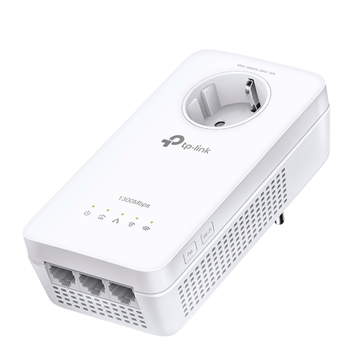 TP-Link TL-WPA8631P / AV1300 Гигабитный Powerline-адаптер с Wi-Fi и встроенной розеткой