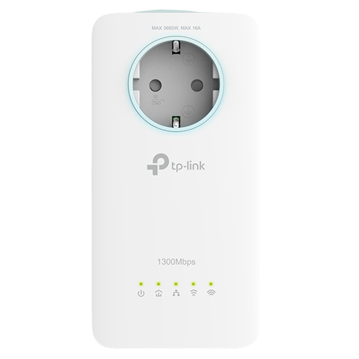 TP-Link TL-WPA8631P / AV1300 Гигабитный Powerline-адаптер с Wi-Fi и встроенной розеткой