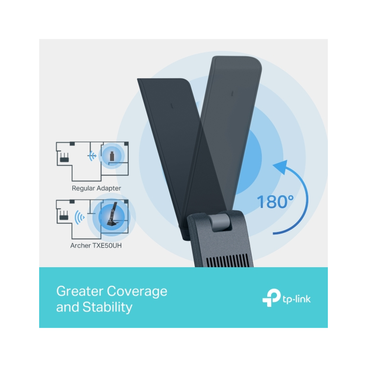 TP-Link Archer TXE50UH / AXE3000 Трехдиапазонный беспроводной USB-адаптер высокого усиления Wi-Fi 6E
