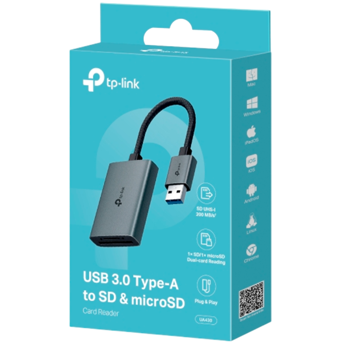 TP-Link UA430 / Кардридер USB 3.0 Type-A со слотами SD / microSD 3.0