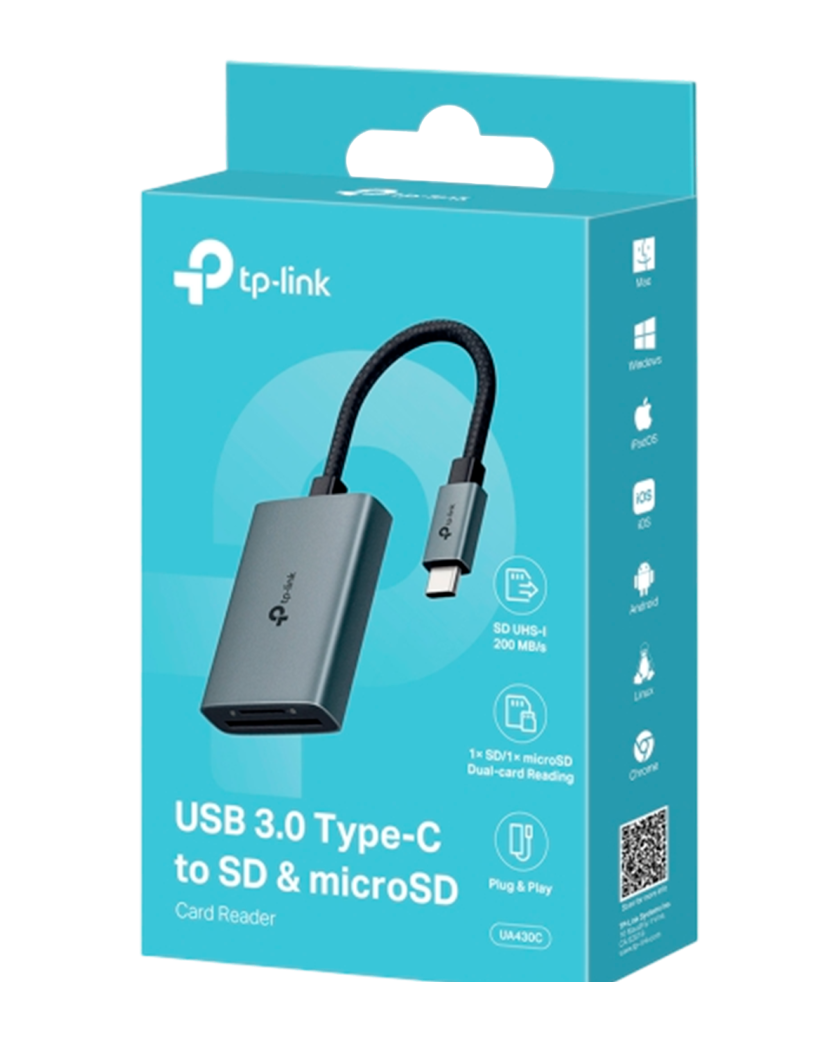 TP-Link UA430C / Кардридер USB 3.0 Type-С со слотами SD / microSD 3.0