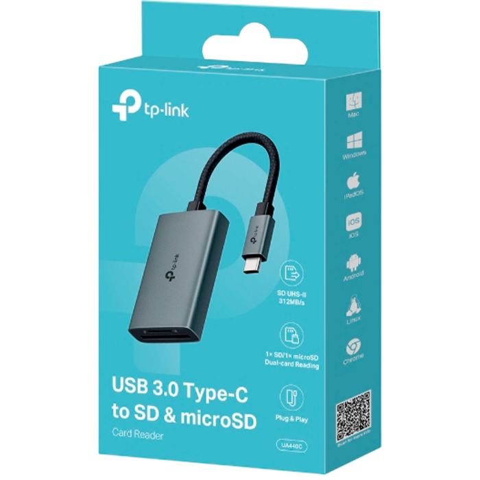 TP-Link UA440C / Кардридер USB 3.0 Type-С со слотами SD / microSD 4.0