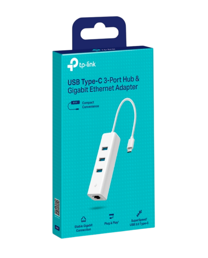 TP-Link UE330C / HUB 3-портовый USB 3.0 Type-C с гигабитным Ethernet-адаптером