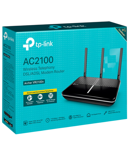 TP-Link Archer VR2100 / AC2100 Беспроводной гигабитный MU-MIMO маршрутизатор со встроенным модемом VDSL/ADSL2+