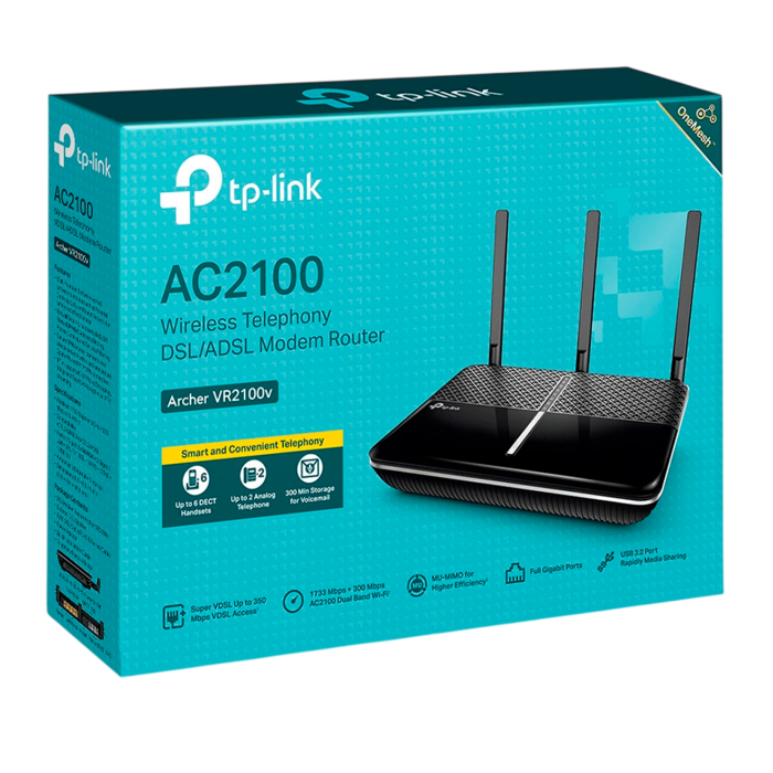 TP-Link Archer VR2100 / AC2100 Беспроводной гигабитный MU-MIMO маршрутизатор со встроенным модемом VDSL/ADSL2+