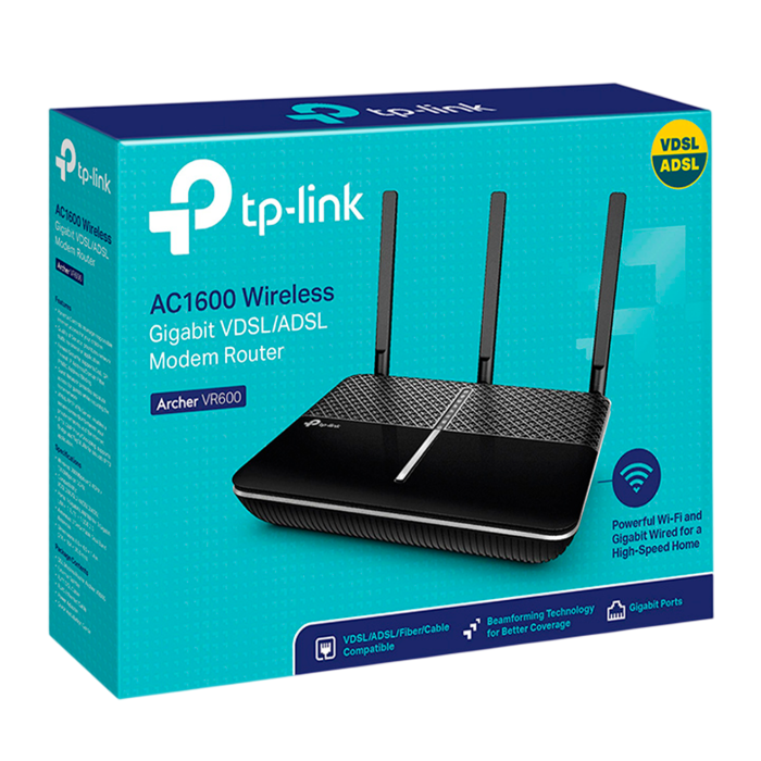 TP-Link Archer VR600 / AC2100 Беспроводной двухдиапазонный гигабитный MU-MIMO маршрутизатор со встроенным VDSL/ADSL-модемом и USB-портом