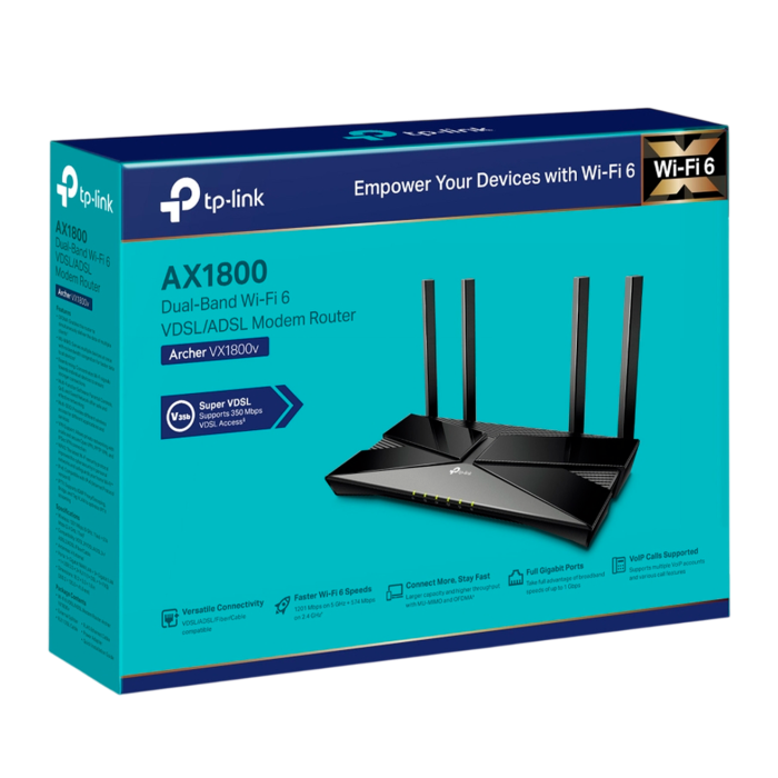 TP-Link Archer VX1800v / AX1800 Беспроводной гигабитный маршрутизатор со встроенным модемом VDSL/ADSL2+