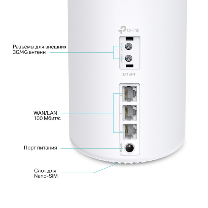 TP-Link Deco X10-4G (1-pack) / AX1500 Маршрутизатор Mesh-системы Wi-Fi 6 с 4G+ модемом