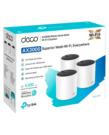 TP-Link Deco X55 (3-pack) / AX3000 Гигабитная домашняя Mesh-система Wi-Fi 6
