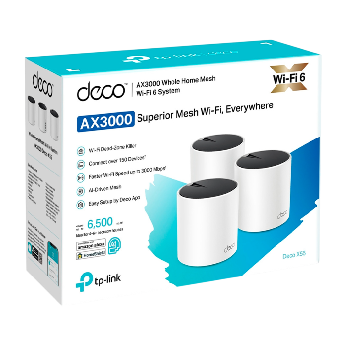 TP-Link Deco X55 (3-pack) / AX3000 Гигабитная домашняя Mesh-система Wi-Fi 6