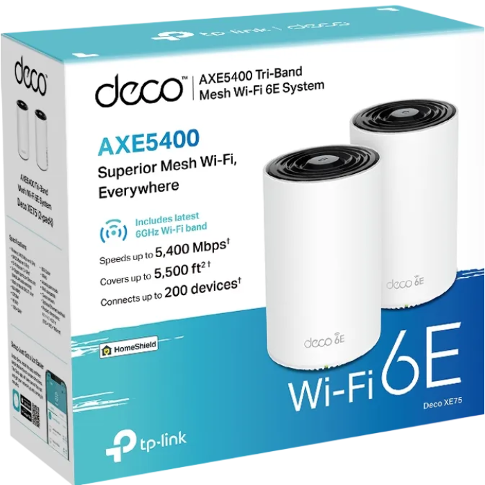 TP-Link Deco XE75 (2-pack) / AXE5400 Трехдиапазонная Mesh-система Wi-Fi 6E