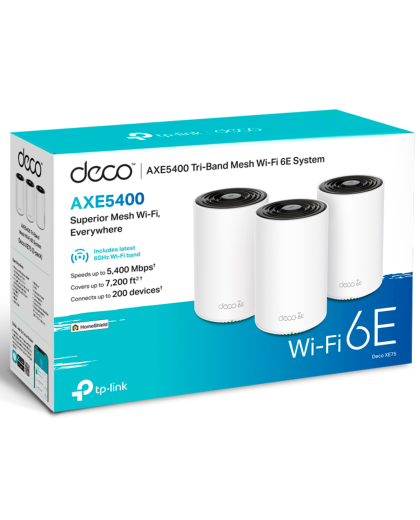 TP-Link Deco XE75 (3-pack) / AXE5400 Трехдиапазонная Mesh-система Wi-Fi 6E
