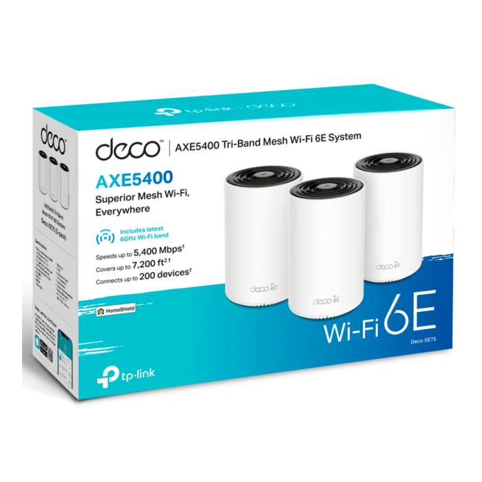 TP-Link Deco XE75 (3-pack) / AXE5400 Трехдиапазонная Mesh-система Wi-Fi 6E