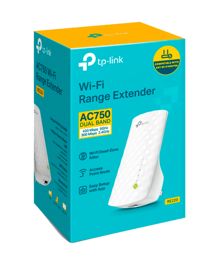TP-Link RE200 / AC750 Двухдиапазонный усилитель сигнала Wi-Fi 5 с поддержкой Mesh