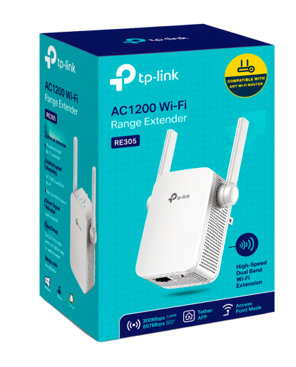 TP-Link RE305 / AC1200 Двухдиапазонный усилитель сигнала Wi-Fi 5 с поддержкой Mesh