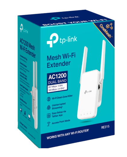 TP-Link RE315 / AC1200 Двухдиапазонный усилитель сигнала Wi-Fi 5 с поддержкой Mesh