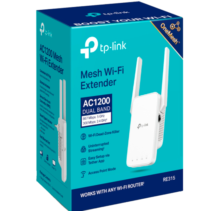 TP-Link RE315 / AC1200 Двухдиапазонный усилитель сигнала Wi-Fi 5 с поддержкой Mesh