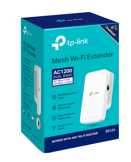 TP-Link RE330 / AC1200 Двухдиапазонный усилитель сигнала Wi-Fi 5 с поддержкой Mesh