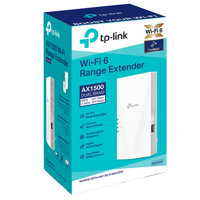TP-Link RE500X / AX1500 Двухдиапазонный усилитель сигнала Wi-Fi 6 с поддержкой Mesh