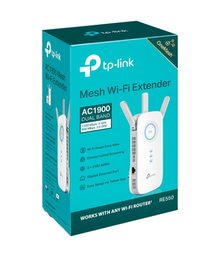 TP-Link RE550 / AC1900 Двухдиапазонный усилитель сигнала Wi-Fi 5 с поддержкой Mesh