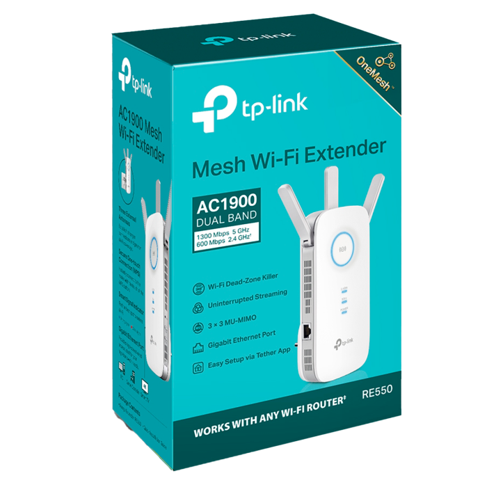 TP-Link RE550 / AC1900 Двухдиапазонный усилитель сигнала Wi-Fi 5 с поддержкой Mesh