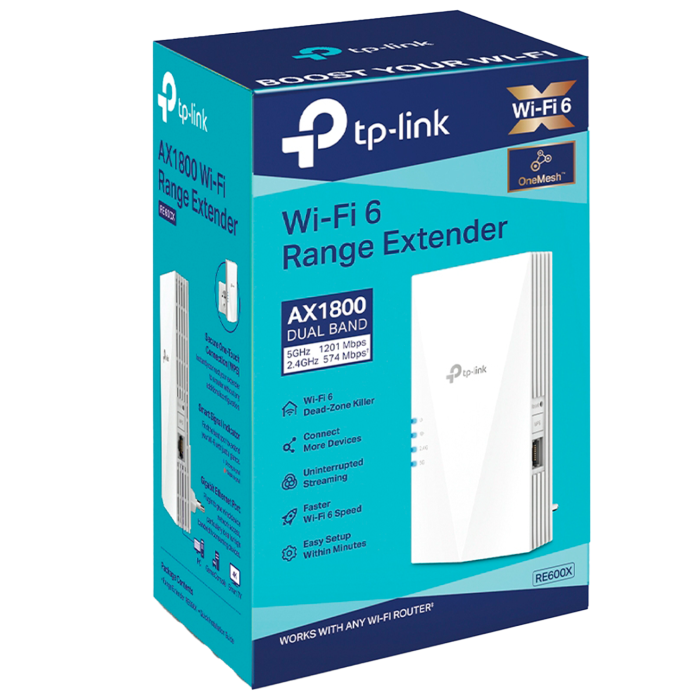 TP-Link RE600X / AX1800 Двухдиапазонный усилитель сигнала Wi-Fi 6 с поддержкой Mesh