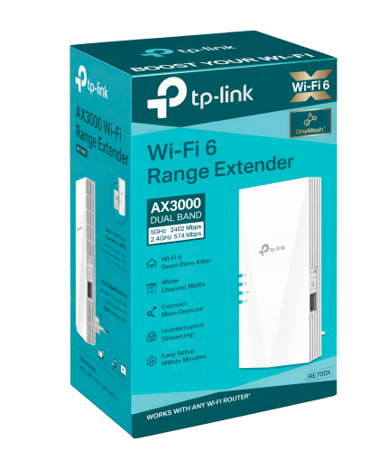 TP-Link RE700X / AX3000 Двухдиапазонный усилитель сигнала Wi-Fi 6 с поддержкой Mesh