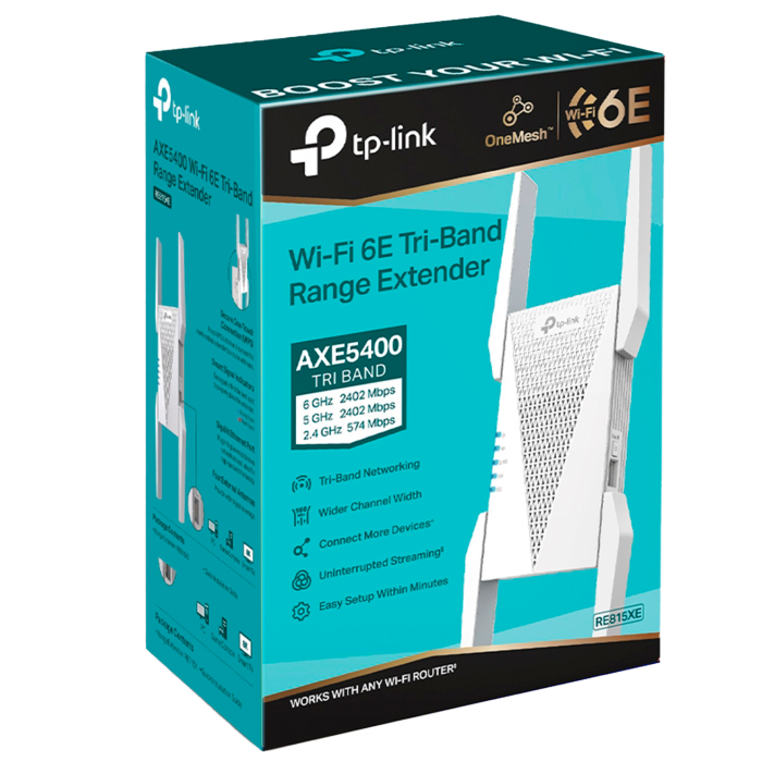 TP-Link RE815XE / AXE5400 Двухдиапазонный усилитель сигнала Wi-Fi 6E с поддержкой Mesh