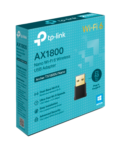 TP-Link Archer TX1800U Nano / AX1800 Двухдиапазонный беспроводной nano USB-адаптер Wi-Fi 6