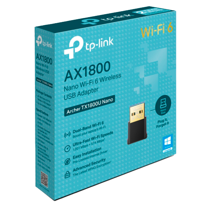TP-Link Archer TX1800U Nano / AX1800 Двухдиапазонный беспроводной nano USB-адаптер Wi-Fi 6