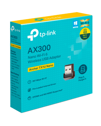 TP-Link Archer TX1U Nano / AX300 Беспроводной nano USB-адаптер Wi-Fi 6