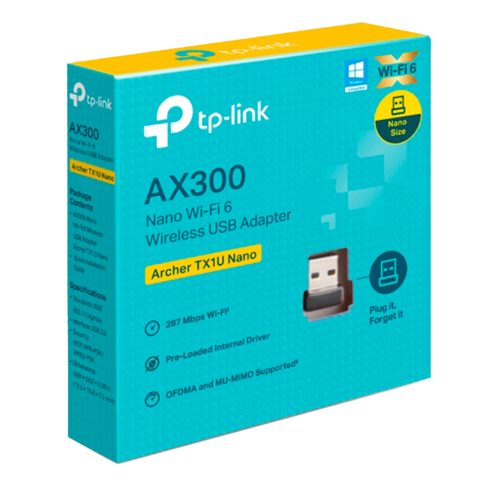 TP-Link Archer TX1U Nano / AX300 Беспроводной nano USB-адаптер Wi-Fi 6