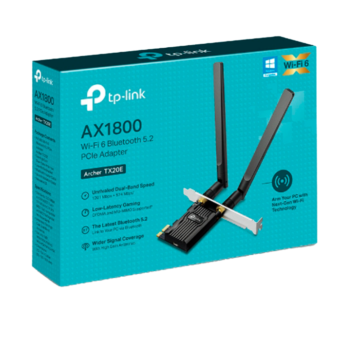 TP-Link Archer TX20E / AX1800 Двухдиапазонный беспроводной PCI Express адаптер Wi-Fi 6 с поддержкой Bluetooth 5.0