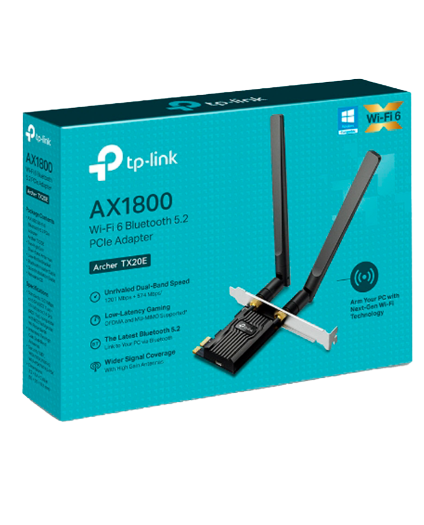 TP-Link Archer TX20E / AX1800 Двухдиапазонный беспроводной PCI Express адаптер Wi-Fi 6 с поддержкой Bluetooth 5.0