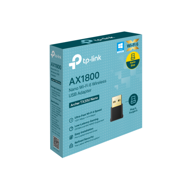 TP-Link Archer TX20U Nano / AX1800 Двухдиапазонный беспроводной Nano USB-адаптер Wi-Fi 6