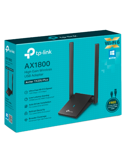 TP-Link Archer TX20U Plus / AX1800 Двухдиапазонный беспроводной USB-адаптер высокого усиления Wi-Fi 6E