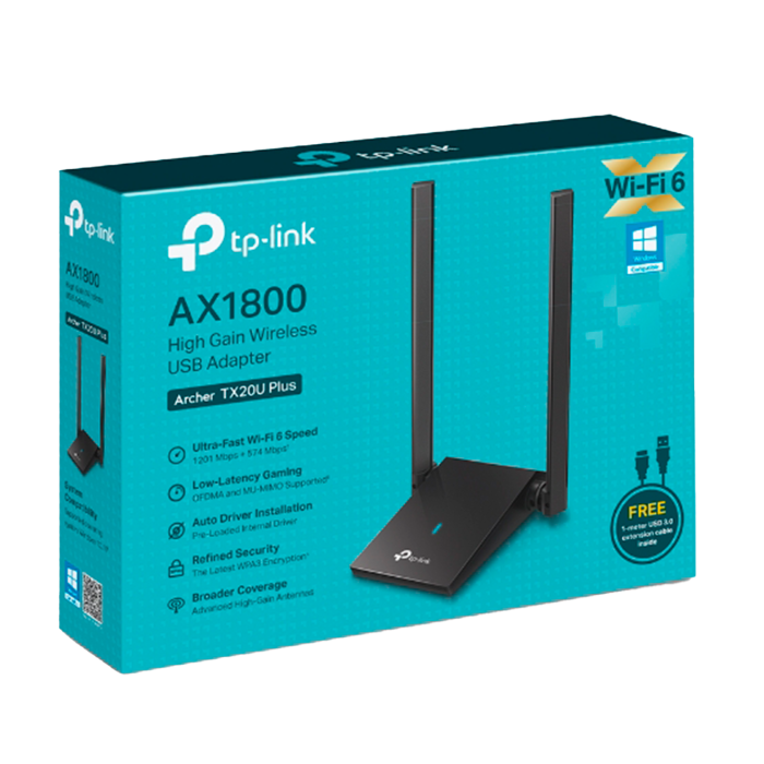 TP-Link Archer TX20U Plus / AX1800 Двухдиапазонный беспроводной USB-адаптер высокого усиления Wi-Fi 6E