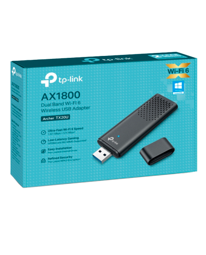 TP-Link Archer TX20U / AX1800 Двухдиапазонный беспроводной USB-адаптер Wi-Fi 6