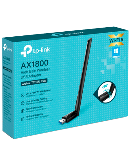 TP-Link Archer TX35U Plus / AX1800 Двухдиапазонный беспроводной USB-адаптер высокого усиления Wi-Fi 6