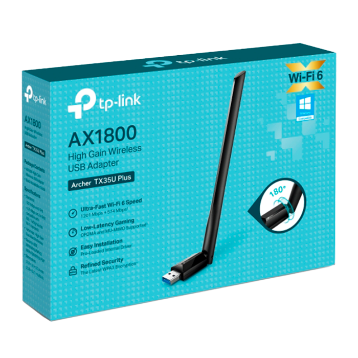 TP-Link Archer TX35U Plus / AX1800 Двухдиапазонный беспроводной USB-адаптер высокого усиления Wi-Fi 6