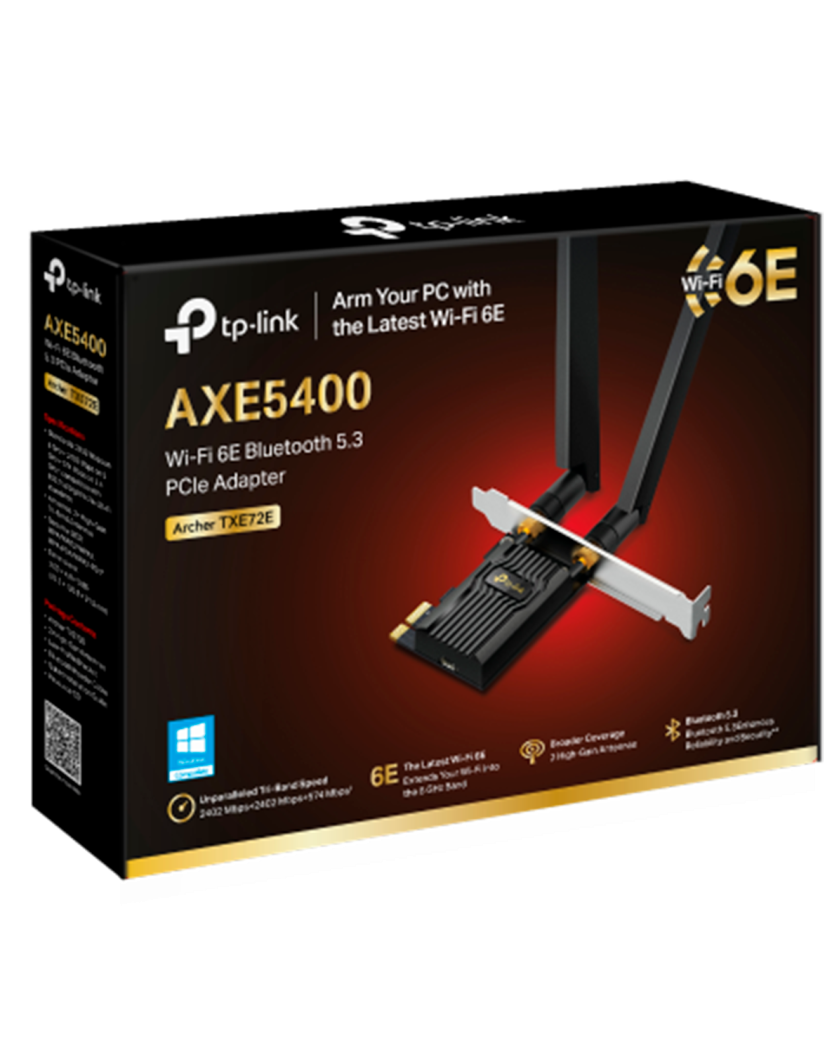 TP-Link Archer TXE72E / AXE5400 Трехдиапазонный беспроводной PCI Express адаптер Wi-Fi 6E с поддержкой Bluetooth 5.3