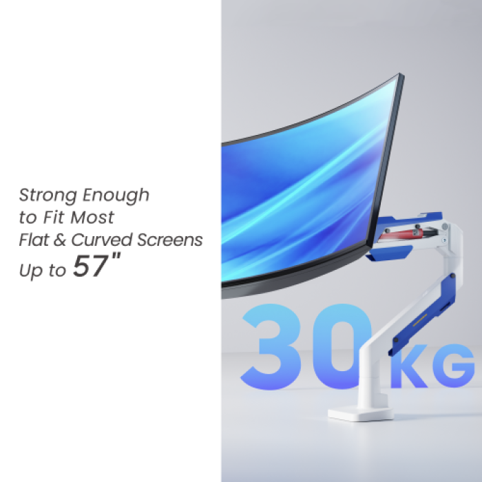 Кронштейн для монитора LUMI (Brateck) LDT101-C012 (24″–57″, до 30 кг) / White-Blue